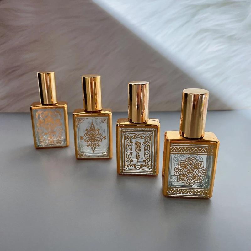 

4PCS 15ml 4 Random Patterns Glass Perfume Bottle Portable Refillable Empty Containers Cosmetic Spray Atomizer Travel