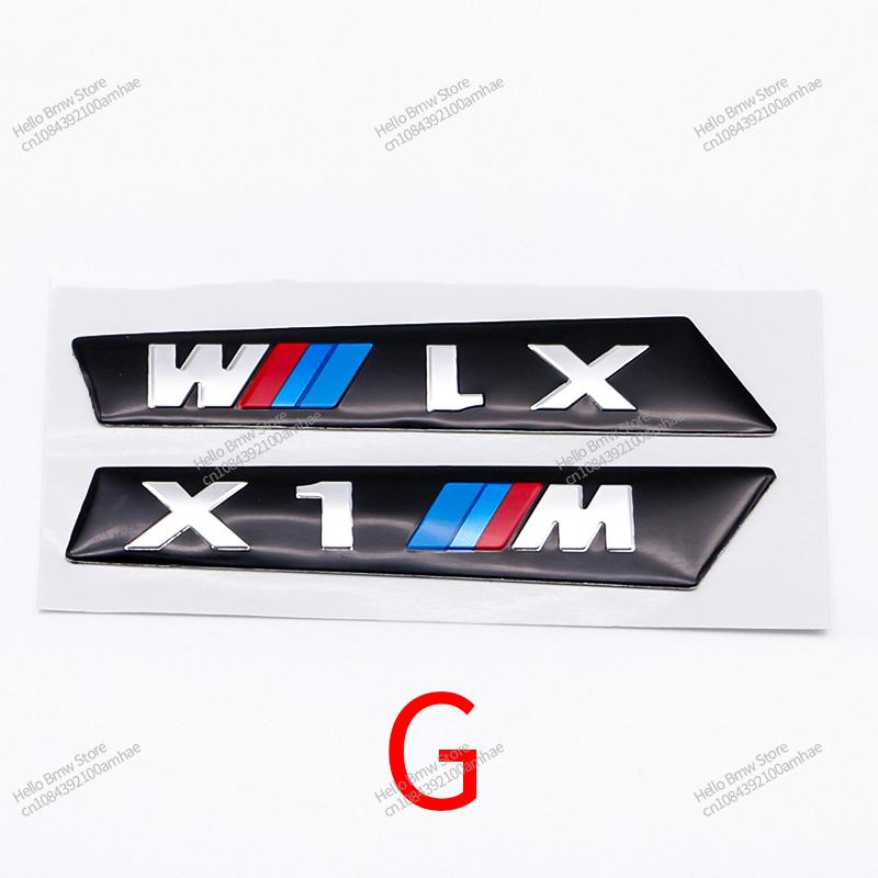 2Pcs Premium Fender Side Badge Emblem for BMW M Power X1 X2 X3 X4 X5 X6 Glossy Black Sticker Logo 6.8cm 8.4cm Car Styling Decor