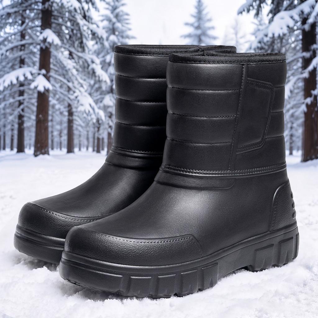 Men's Fashion Plus Size Lined Winter Boots, Warm Cotton Boots for Cold