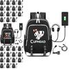 Stylish Cuphead Backpack With Usb Charging Port For Kids And Boys School Use