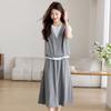 Fashion suit women's summer new loose casual skirt vest top fake two-piece set