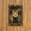 Tin Sign Vintage Cat Style Poster Metal Wall Decor Halloween Witchy Night Moon Star Cats Plaque for Home Bar Pub Garage Office