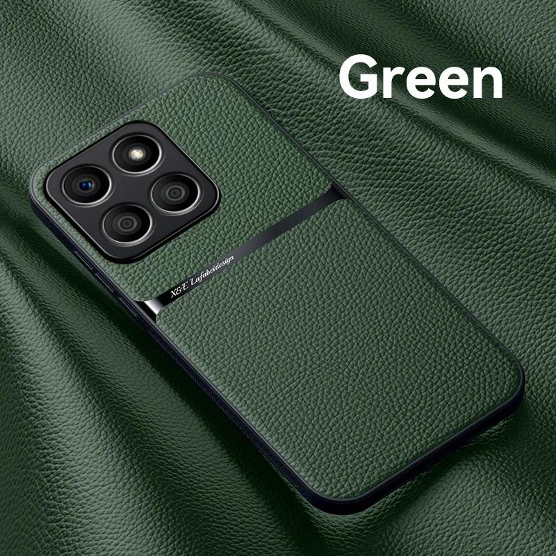 Plain PU Leather Magnetic Case for Honor 200 Smart X7C X6b X8b Protective Cover Hard Back Capa Shell Coque Fundas
