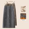 Sequined Woolen High-Waist Straight Skirt for Women