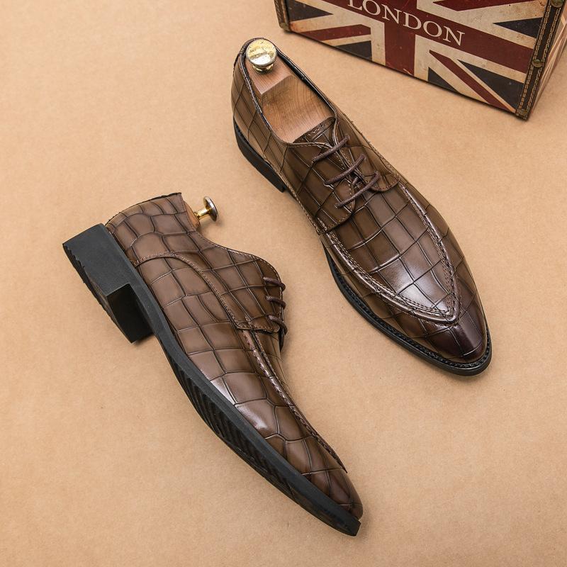 Men's Shoes 46 Large Size New Casual Leather Shoes Fashion Men's British Style Groom Wedding Shoes Business Dress Shoes