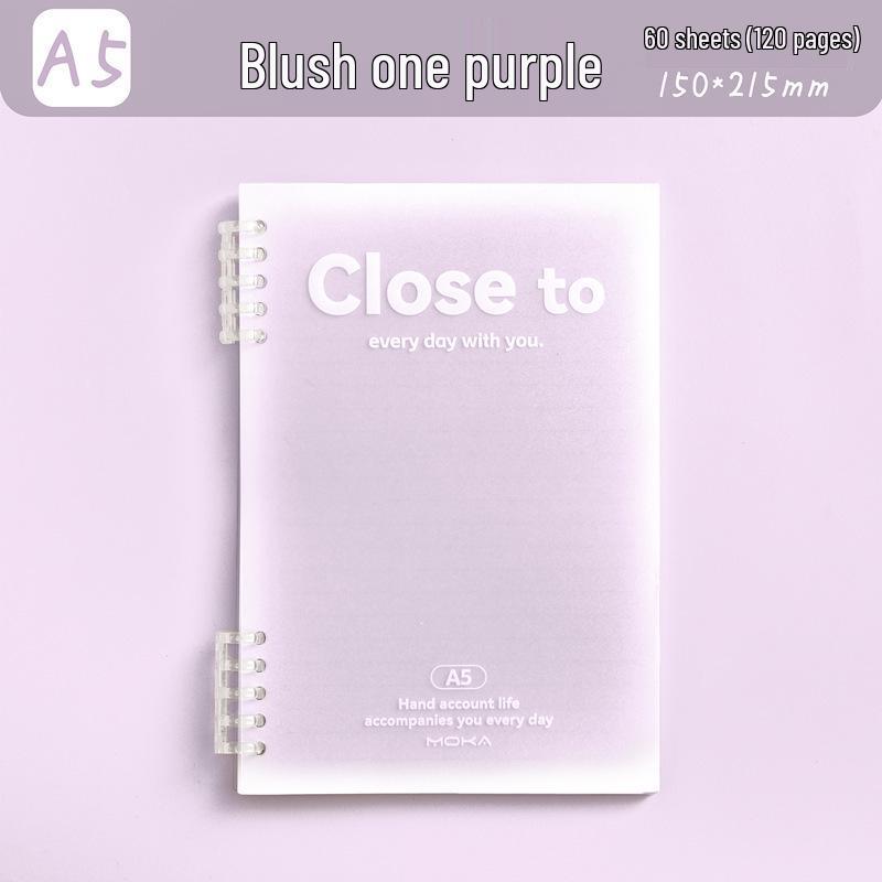 A5 Comfort-Friendly Blush Loose-Leaf Coil Notebook for Elementary Students 60 Sheets/Book