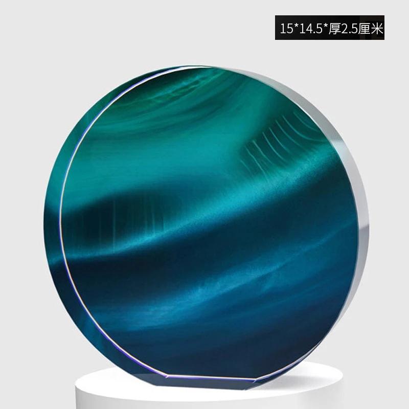 

Customized Rotundity Crystal Trophy Color Printing Sports Annual Meeting Award Outstanding Employee Souvenir Home Decoration 1Pc 15X14.5CM
