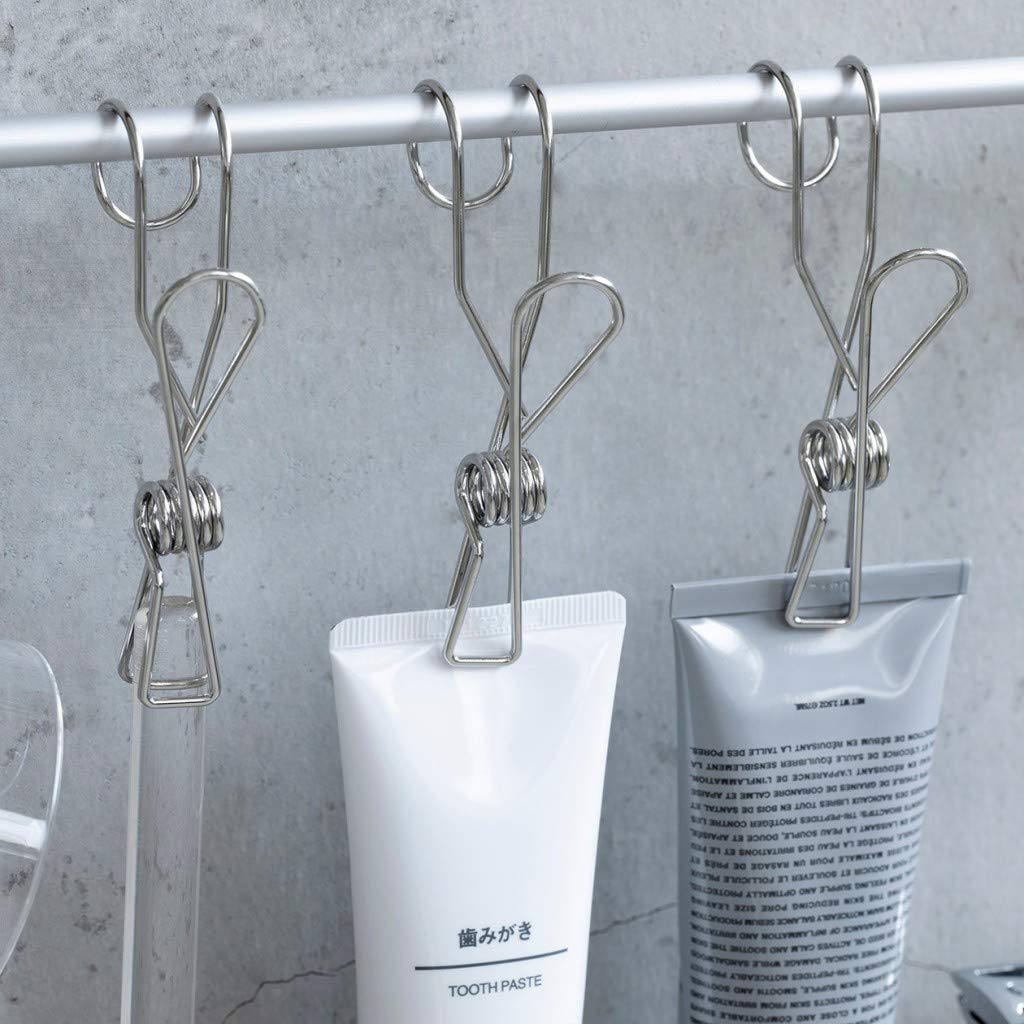 MUJI Stainless Steel Hanging Wire 4 Width 2 X Depth X Height Cm 38755586 Silver Clip, Pieces, 5.5 9.5