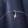 1PC Fashion Jewelry Metal Long Chain Lightning Pendant Stainless Steel Necklace Choker