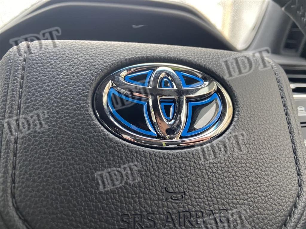 IDT 300 Series Land Cruiser Steering Emblem Seat Sticker Cover Garnish Interior Panel Rankle 300 (Heat Blue)