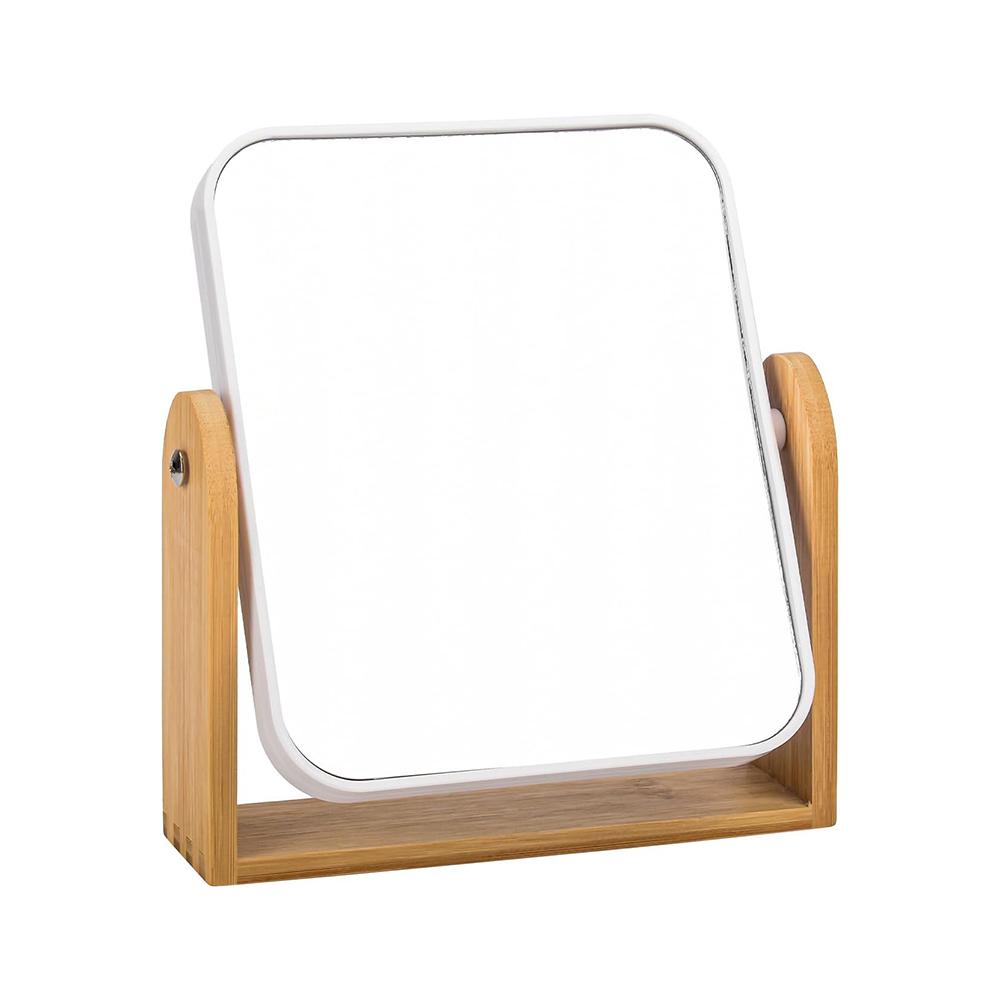 

Vanity Makeup Mirror with Natural Bamboo 1X/3X Magnifying Double Sided 360 Degree Swivel Travel Portable Cosmetic Compact Mirror белый