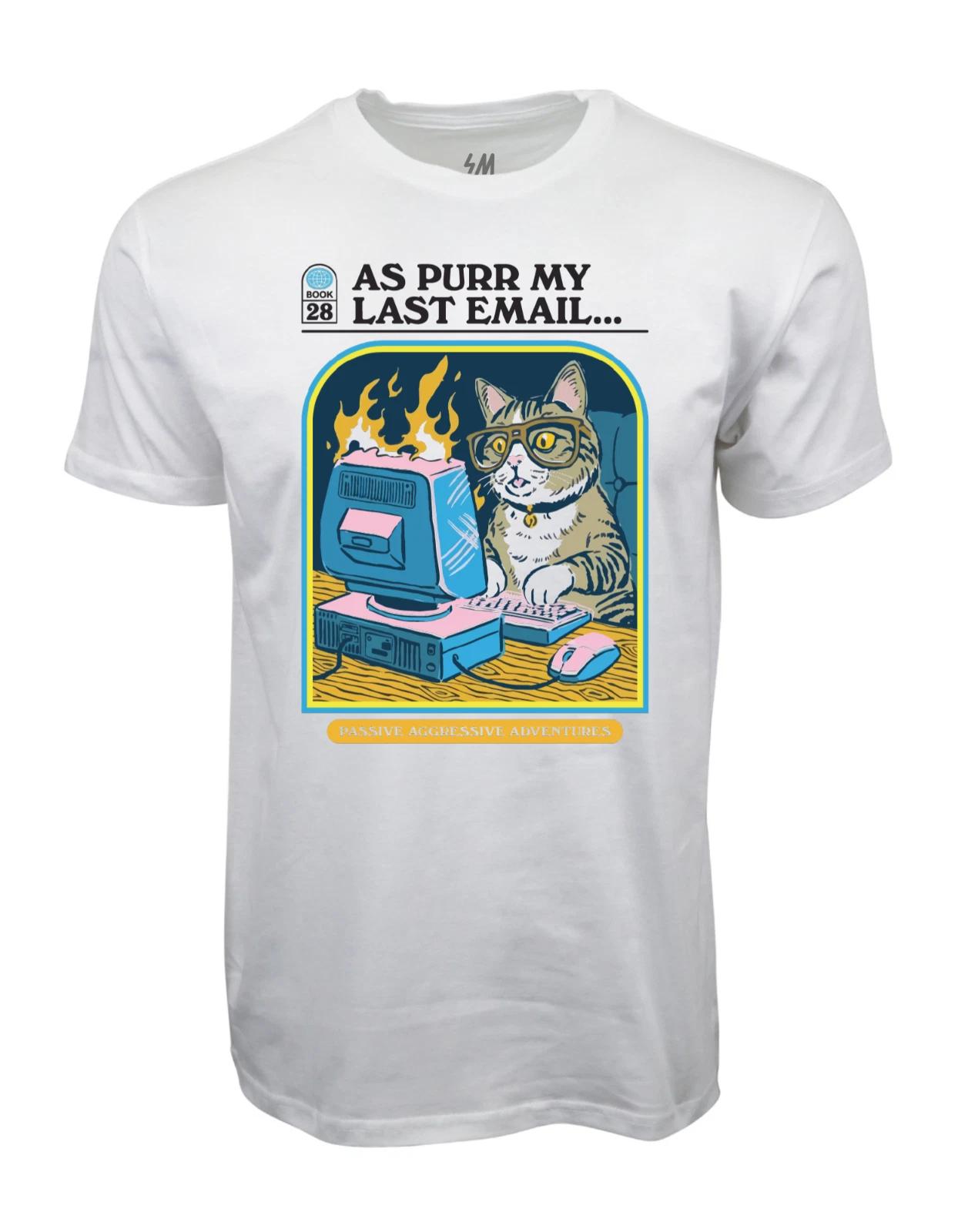 As Per My Last Email Cat Graphic T shirt White XL