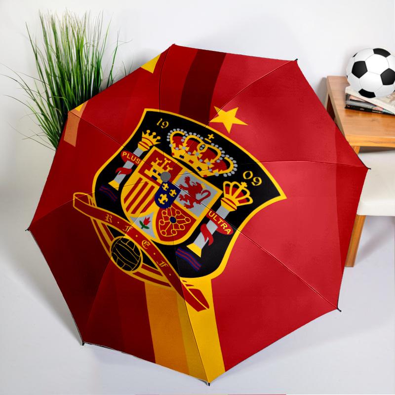Spain Football Crest Umbrella Folding umbrella, automatic umbrella 8-Frame for Travel, camping Use Gift for Halloween Christmas