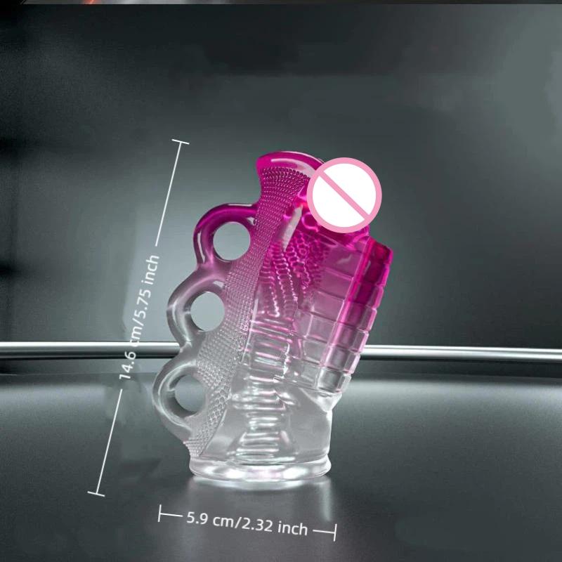 1Pcs Open-Ended Pocket Pussy Blowjob Glans Trainer Penis Sleeve Manual Male Masturbator Ejaculation Delay Simulation Sex Toy