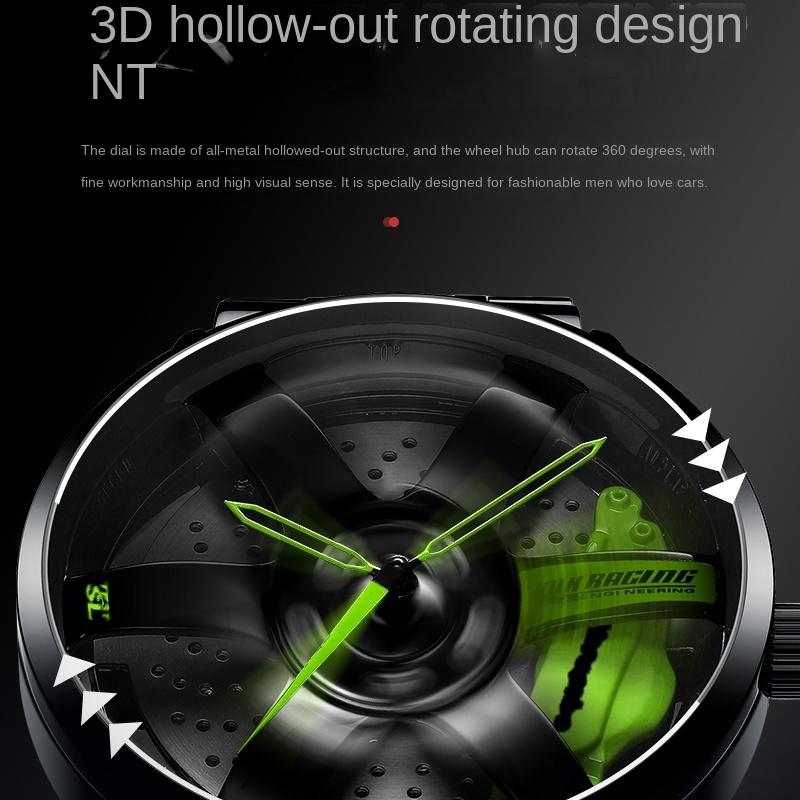 Ceas cu butuc de roți TE37 original SVJ, ceas tridimensional, cu masă rotativă, masă de modificare a mașinii, impermeabil, luminos, hidraulic, pentru bărbați