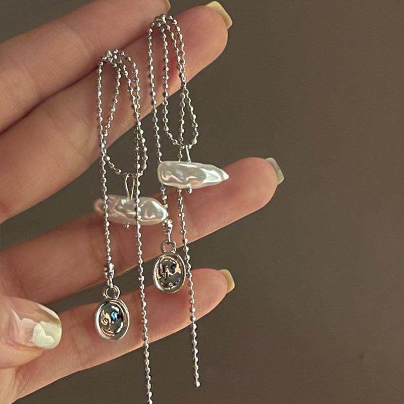 

Длинные серьги-подвески с французским искусственным жемчугом для женщин, серьги уникального дизайна, романтические украшения для свиданий, подарок