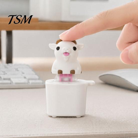 Goat Fidget Toy 1/2Pcs Keyboard with Sound, Rechargeable Sheep Finger Clicker Animal Keyring Accessory Toy, Push Button Decompression Keychain