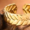 Thumb Ring Retro Leaf Shape Adjustable Opening Design Finger Ring Anti-Oxidation Stainless Steel Finger Band