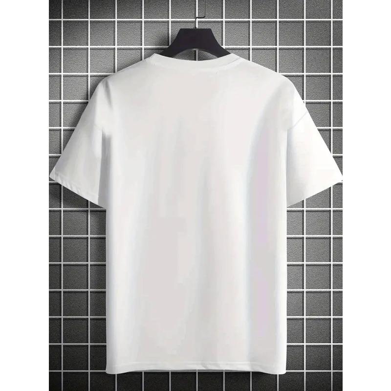 European sizes Men'S Casual Summer T-Shirt - "Feliz Día Papa, Te Queremos Mucho" Print, Short Sleeve, Round Neck, Knit Fabric
