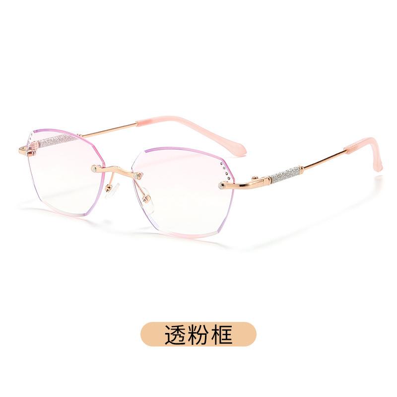 New Point Diamond Beauty Anti-blue Reading Glasses Gypsy Women's Frameless Ultra-clear Fashion Temperament Presbyopia