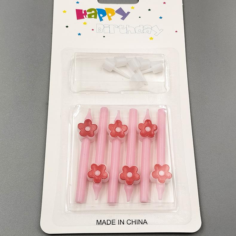 

Light Body Colored Cake with Small Flower Birthday Candle Creative Decoration Ornament Without Christmas Cartoon Flowers Candle Belt Safflower