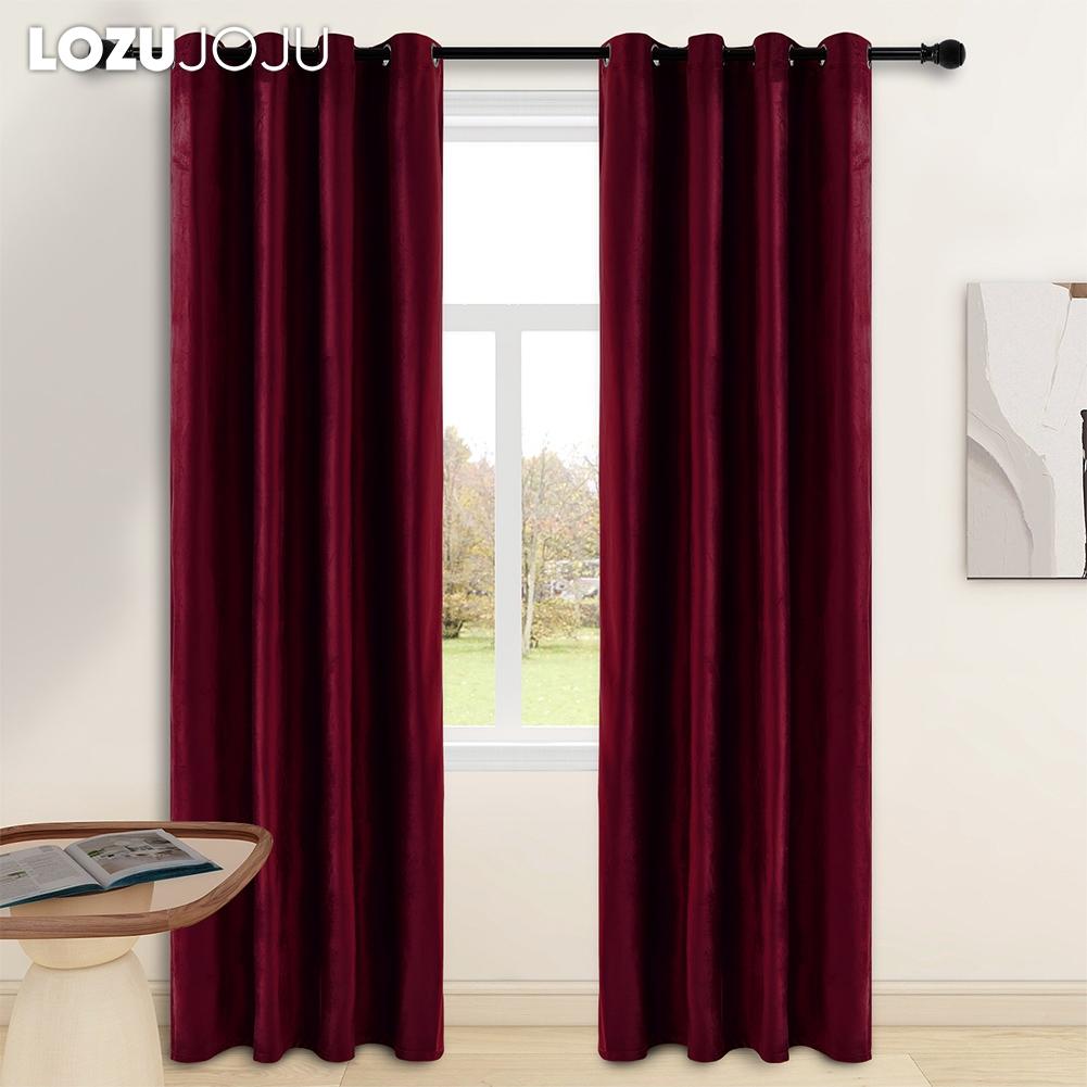 1PC LOZUJOJU Modern 70-80% Light Blocking Versatile Solid Color Light Blocking Velvet Curtains for Living Room Bedroom Home Decor