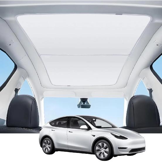 Adatto per Model Y 2020-2024 Parasole Cristallo di Ghiaccio, Parasole Pieghevole Tetto in Vetro, Protezione UV, Isolamento Termico, Parasole, Accessori per Auto