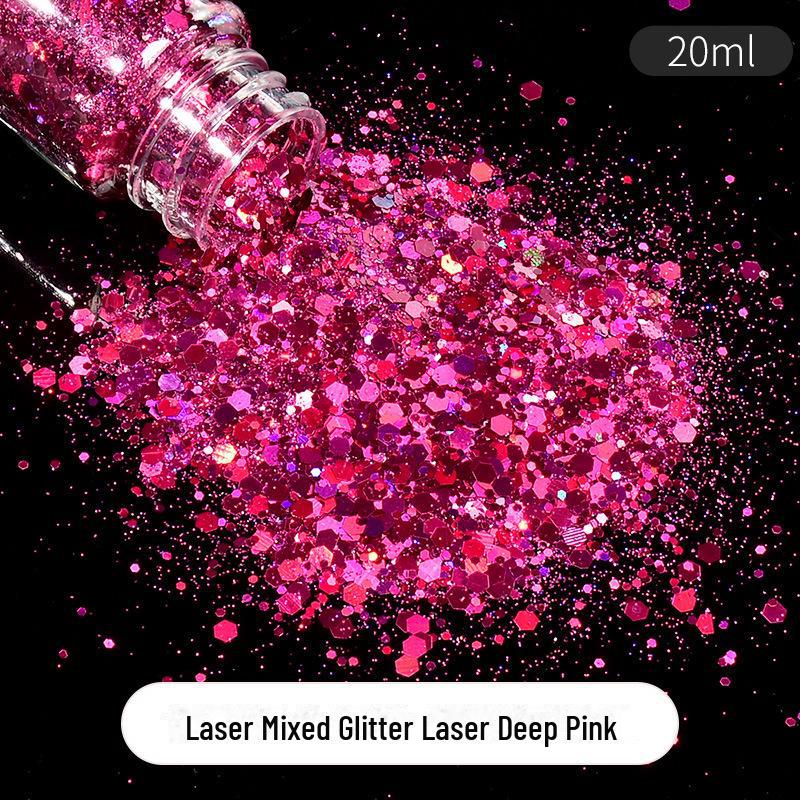 DIY Crystal Glue Glitter Mix: Handmade Hemp, Fine Powder, Laser, Hexagonal Glitter Sequins, 20ml