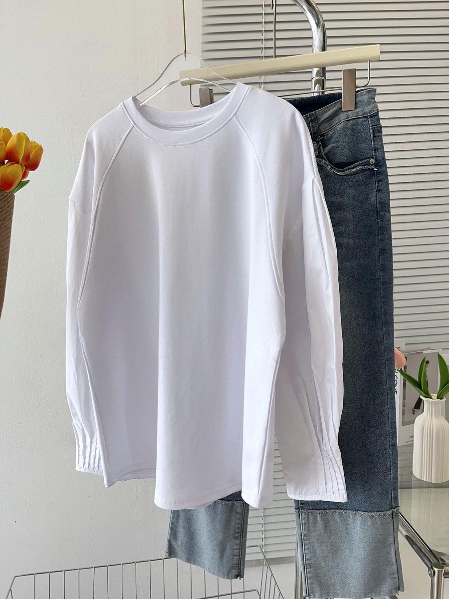 

Европейская осень 2024 года, свободная рубашка с закругленным подолом и длинным рукавом One size fits 90-135 белый