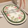 Thickened diatom mud floor mat festive flower toilet bathroom door absorbent mat entry door foot pad red carpet