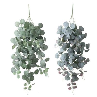 Plante artificielle suspendue, Eucalyptus, rotin d'extérieur, maison, hôtel, jardin, salon, ornements