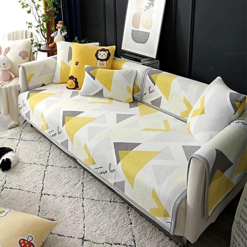 

Минималистичная ткань для диванных подушек, универсальный плюшевый жаккардовый противоскользящий чехол, полное покрытие, несколько вариантов для удобного и деликатного использования 70x70cm 1pcs