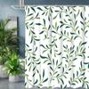Green Plant Leave Pattern Bathing Curtain  Bathroom Shower Curtain Waterproof With 12 Hooks Home Deco Free Ship