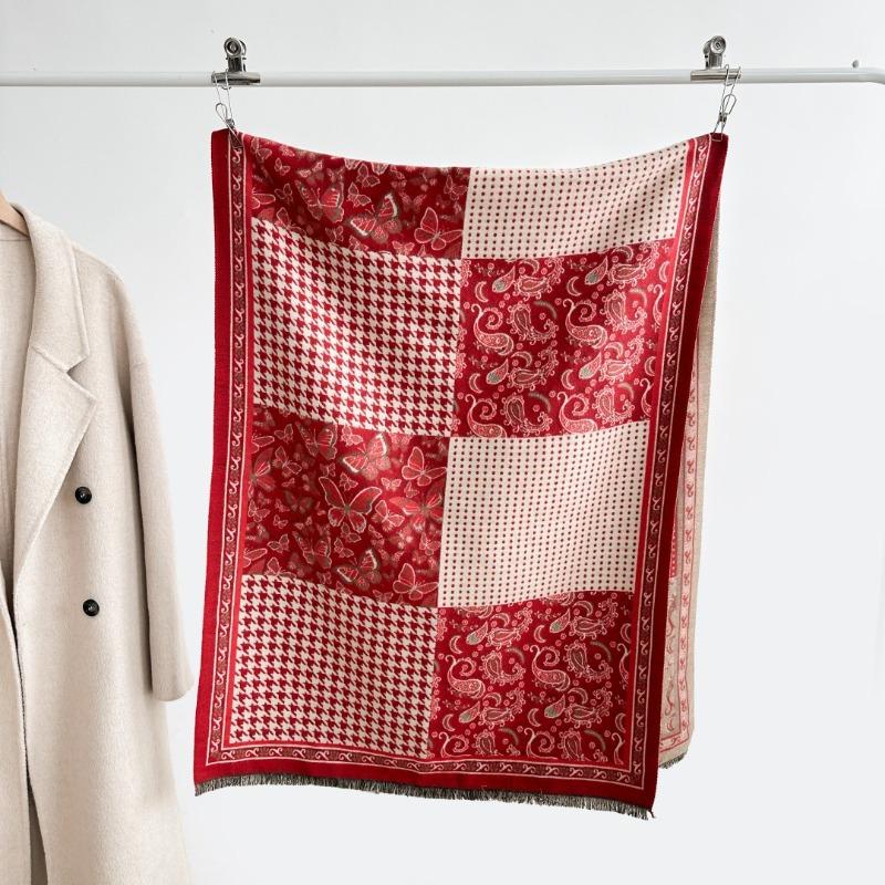 Autumn and winter temperament scarf women's high-end atmosphere retro versatile cashew nut flower skin-friendly, comfortable and warm scarf