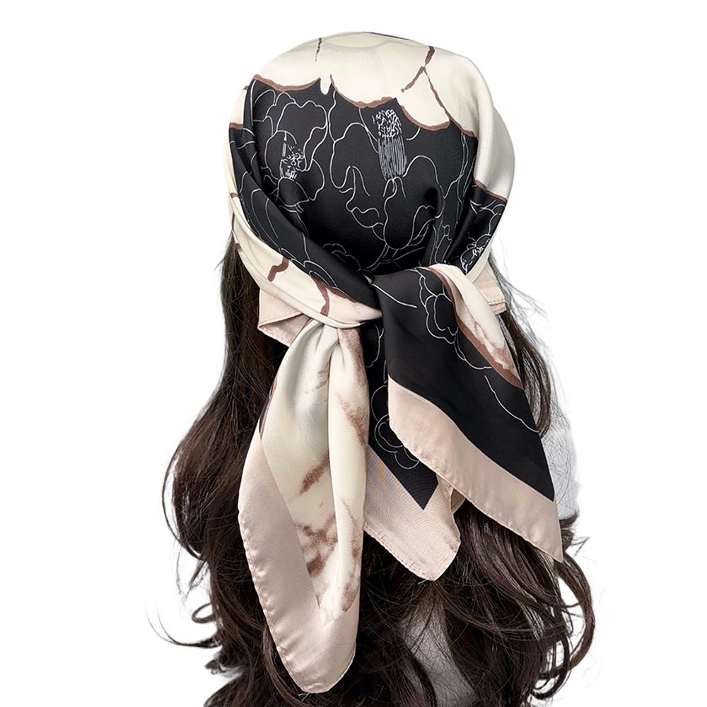 

Женская повязка на голову шарф шелковые квадратные шали и накидки шейный галстук резинка для волос пляжный хиджаб косынка головная повязка женский фуляр 70 см 70x70cm