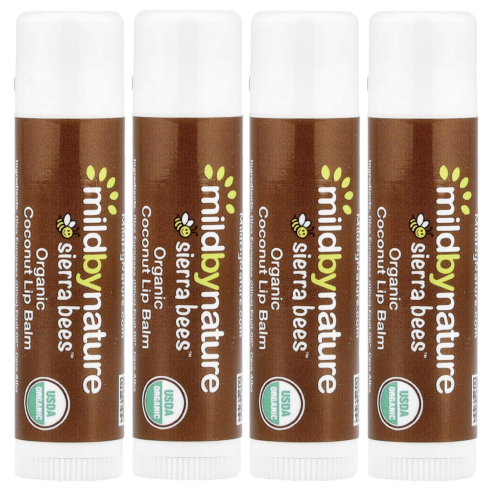 Mild By Nature, Sierra Bees™, Organic Lip Balm, Coconut, 4 Pack, 4.25g (0.15oz) Each