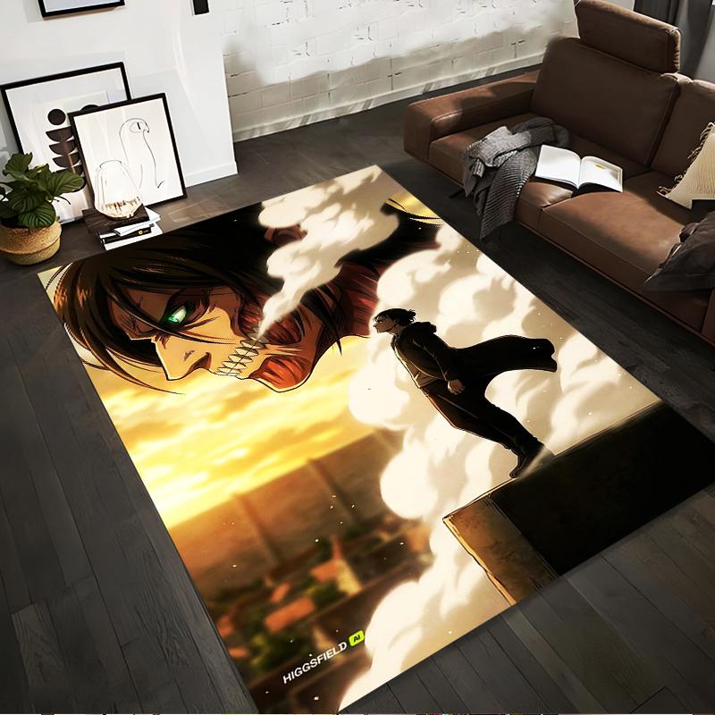 Attack On Titan Printed Non-slip Rug, Suitable for Living Room and Bedroom Sofas