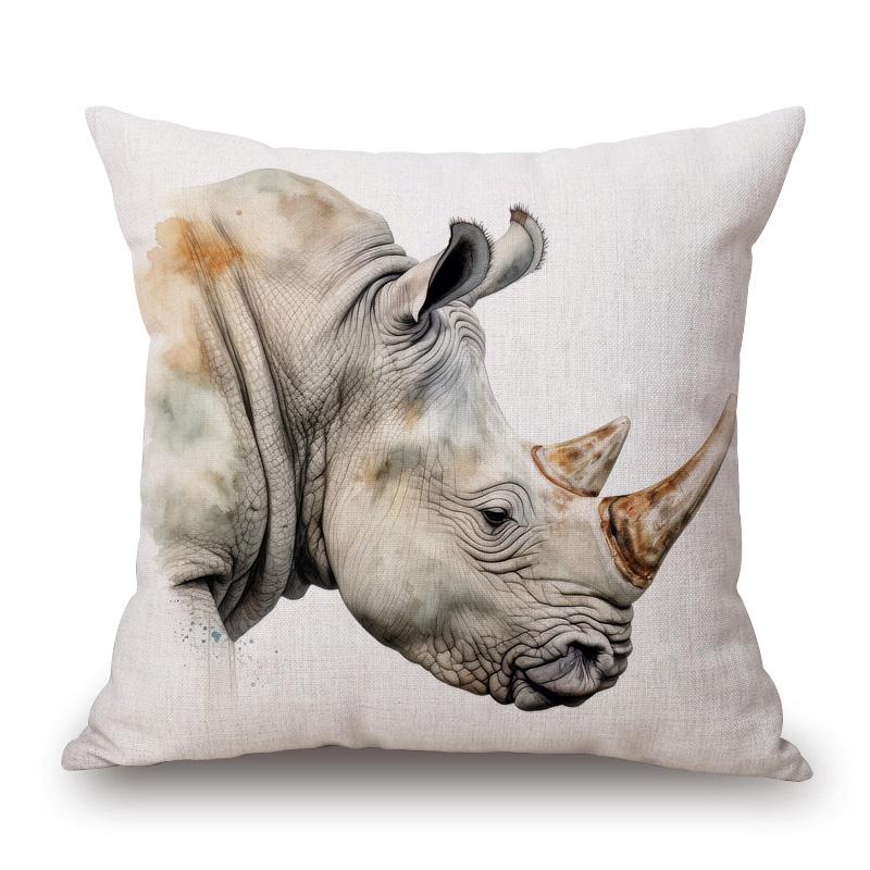 Animal Lynx Orangutan Cheetah Pig Poster Art Cushion Cover Pillow Case