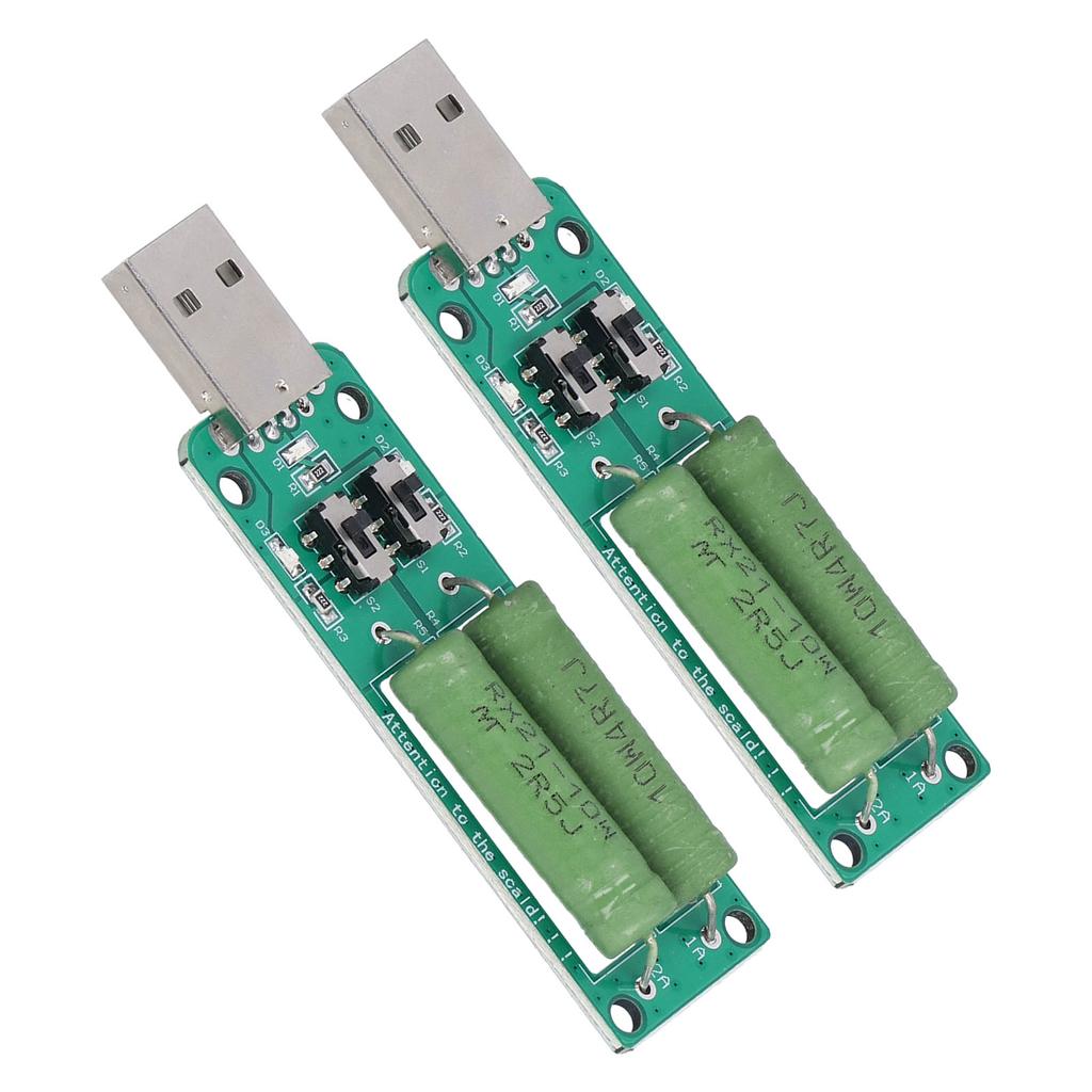 2Pcs USB Load Tester Adjustable Resistor Electronic Test Module 1A 2A 3A Discharge Accessory