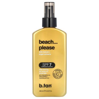 Beach...Please, Dry Spray Oil Sunscreen, Spf 7, Deep Tanning, 236Ml(8Fl Oz)