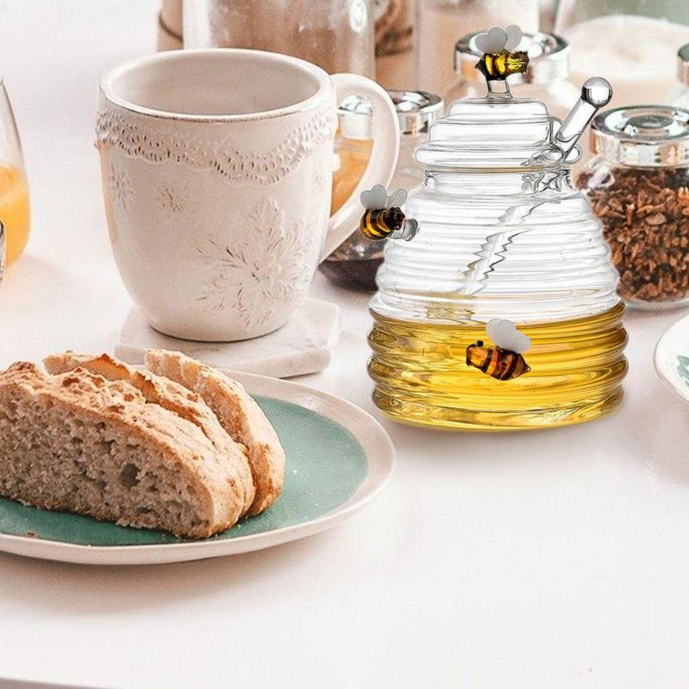 Transparent Bee Jar Tapered Jar Large Honey Bottle Food Storage Bottles Honeycomb Tank  Jam Jar
