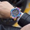 Smael 8027 Colorful Alloy Watch Shockproof Men's Outdoor Sports Dual Time Zone Waterproof Run Second Electronic Cold Light Watch
