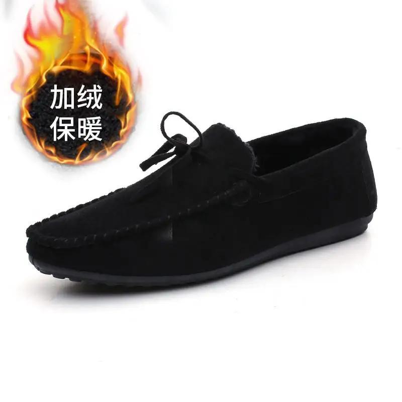 Fashion Spring Red Suede Loafers Slip On Walking Driving Shoes for Men Soft Leather 2025 Comfortable Casual Man Flat Shoes Zapatillas
