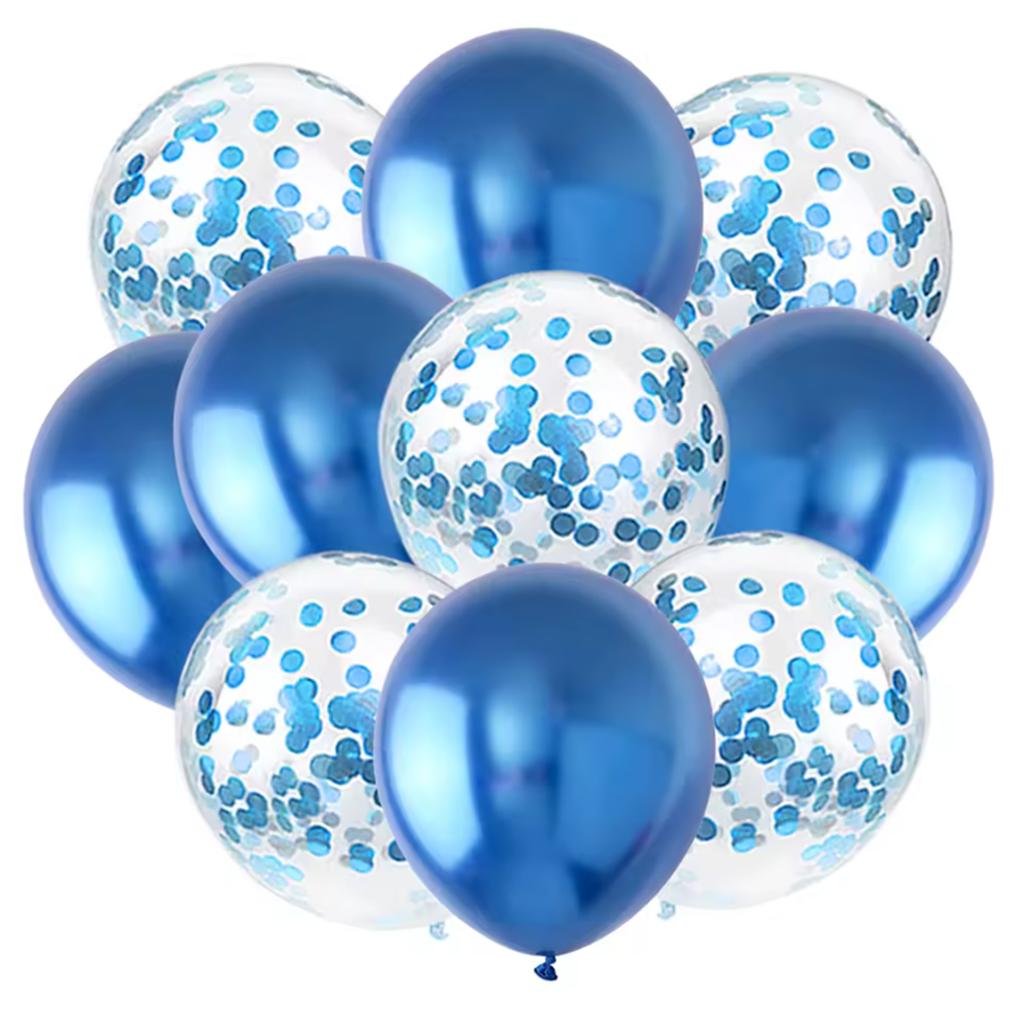 10PCS Gold Silver Metal Latex Confetti Balloons Wedding New year Birthday Party Decorations Matte Globos