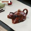 350ml Antique Yixing Purple Clay Teapots Handmade Wealth Cattle Pot Raw Ore Red Mud Tea Maker Kettle With Filter Zisha Tea Set