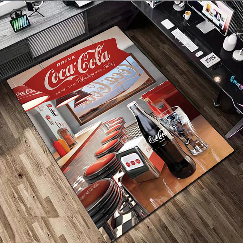 Coca Cola Print Rug - Home Decoration Carpet For Living Room Bedroom Flooring Computer Chair Area Rug