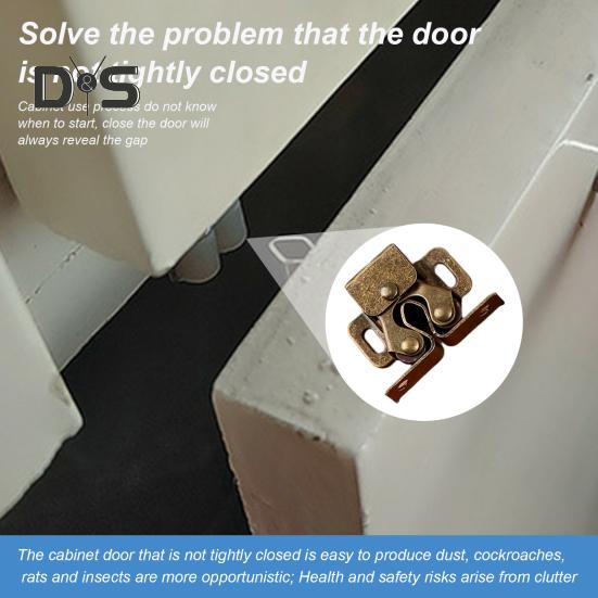 1 Set Cabinet Door Lock Built-in Spring Rustproof Electroplated Adjustable Easy Installation Multipurpose Iron Cabinet Latch Cupboard Door Lock