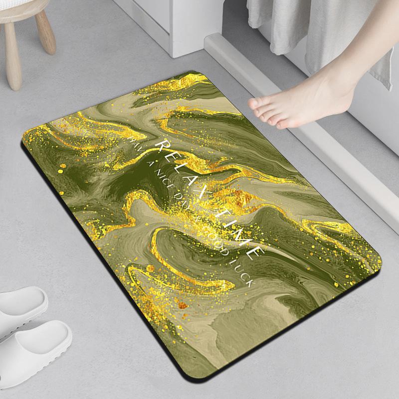 Nordic Light Luxury Style Bathroom Diatom Mud Water Absorption Pad Toilet Foot Pad Household Bathroom Door Rubber Anti Slip Floor Mat
