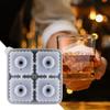 Ice Tray Silicone 4-Cavity Silicone Square Chilling Cube Maker Tray Portable Non-Stick Ice Maker Mold With Funnel Lid For