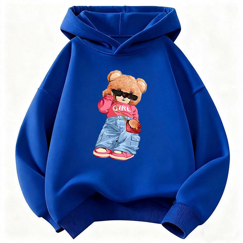 Streetwear Bear Design Y2k Kids Hoodie Hip Hop Children's Sweatshirt Hoody Casual Hoodies for Boys Girls Clothes